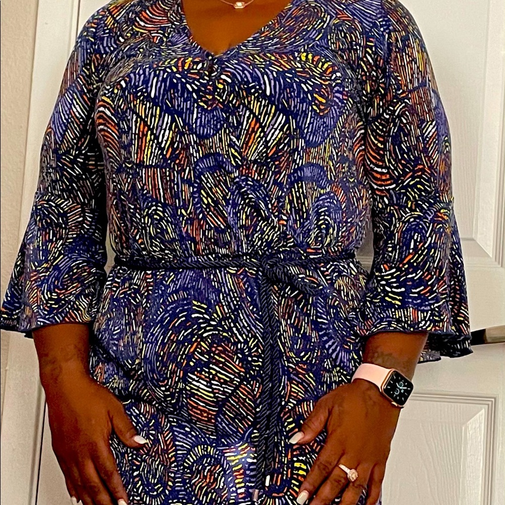 Mid sleeve colorful dress